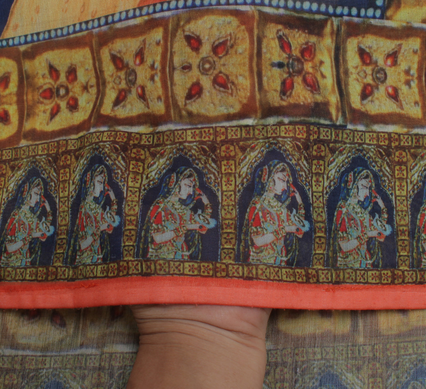 Sushila Vintage Indian Dupatta Blend Cotton Digital Printed Long Stole Hijab