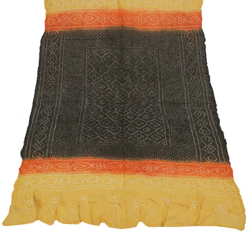 Sushila Vintage Green Dupatta 100% Pure Cotton Bandhani Printed Long Stole Veil