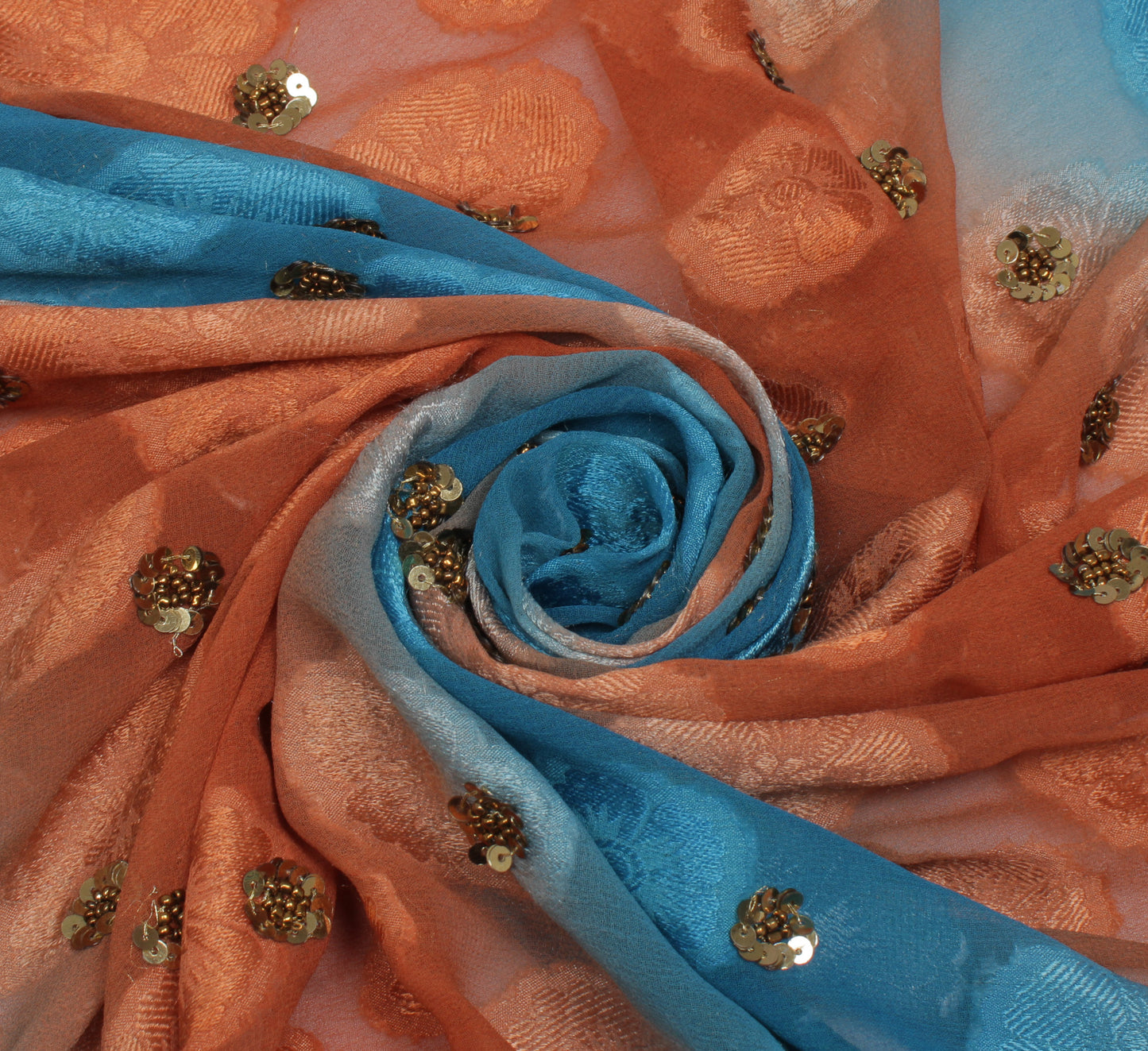 Sushila Vintage Indian Dupatta Blend Georgette Silk Woven Long Stole Scarves