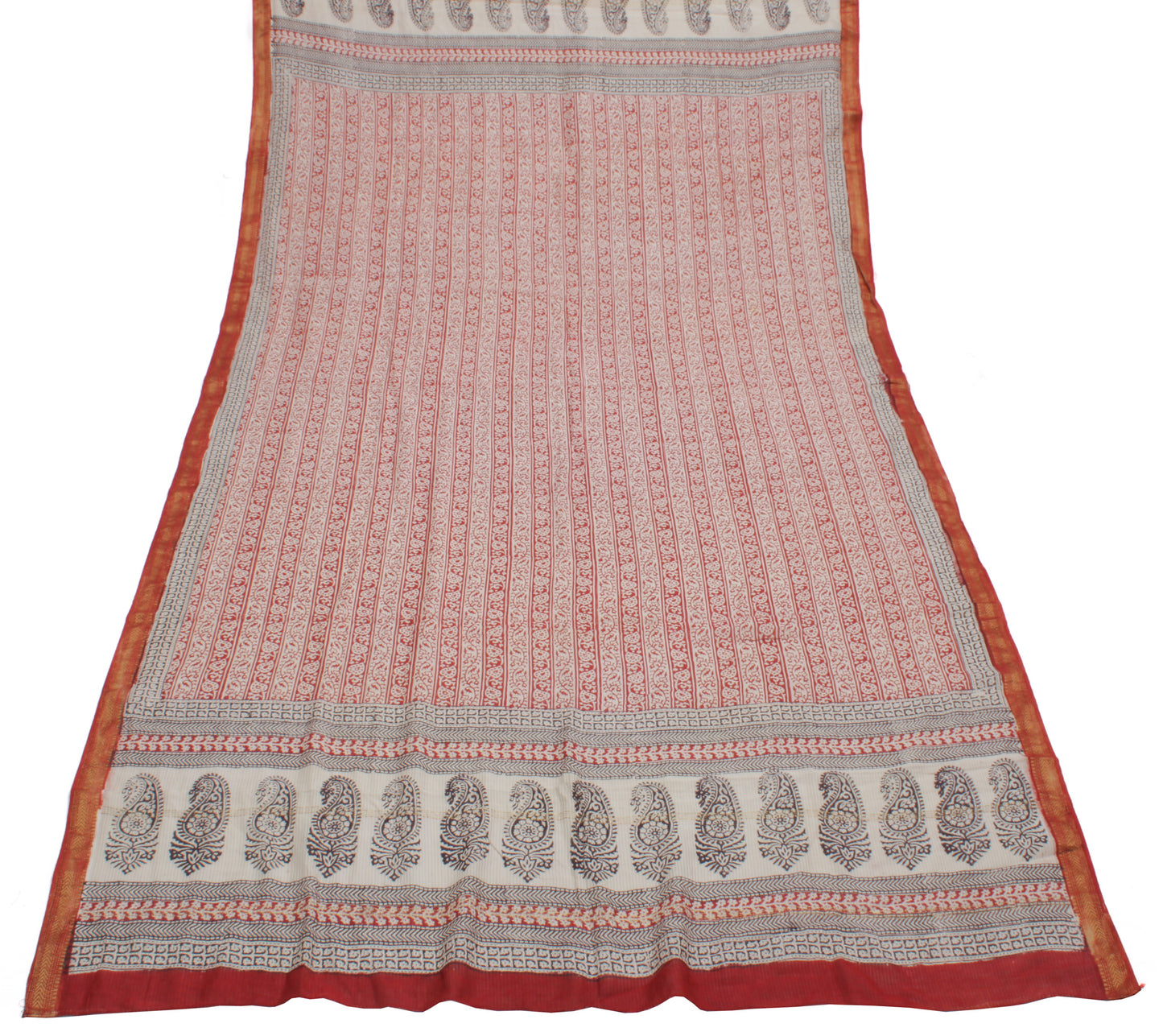 Sushila Vintage Indian Dupatta Pure Cotton Printed Long Stole Veil Scarves