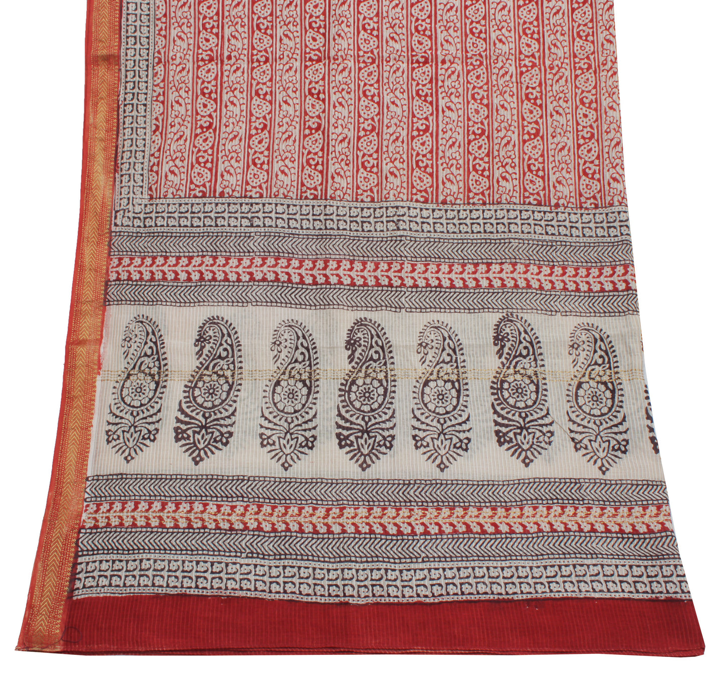Sushila Vintage Indian Dupatta Pure Cotton Printed Long Stole Veil Scarves
