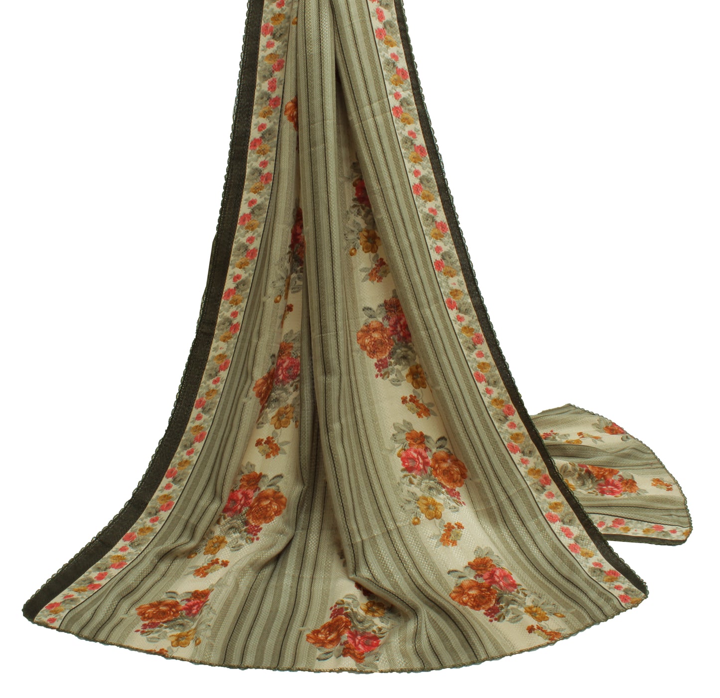 Sushila Vintage Indian Dupatta Blend Silk Printed & Woven Long Stole Veil