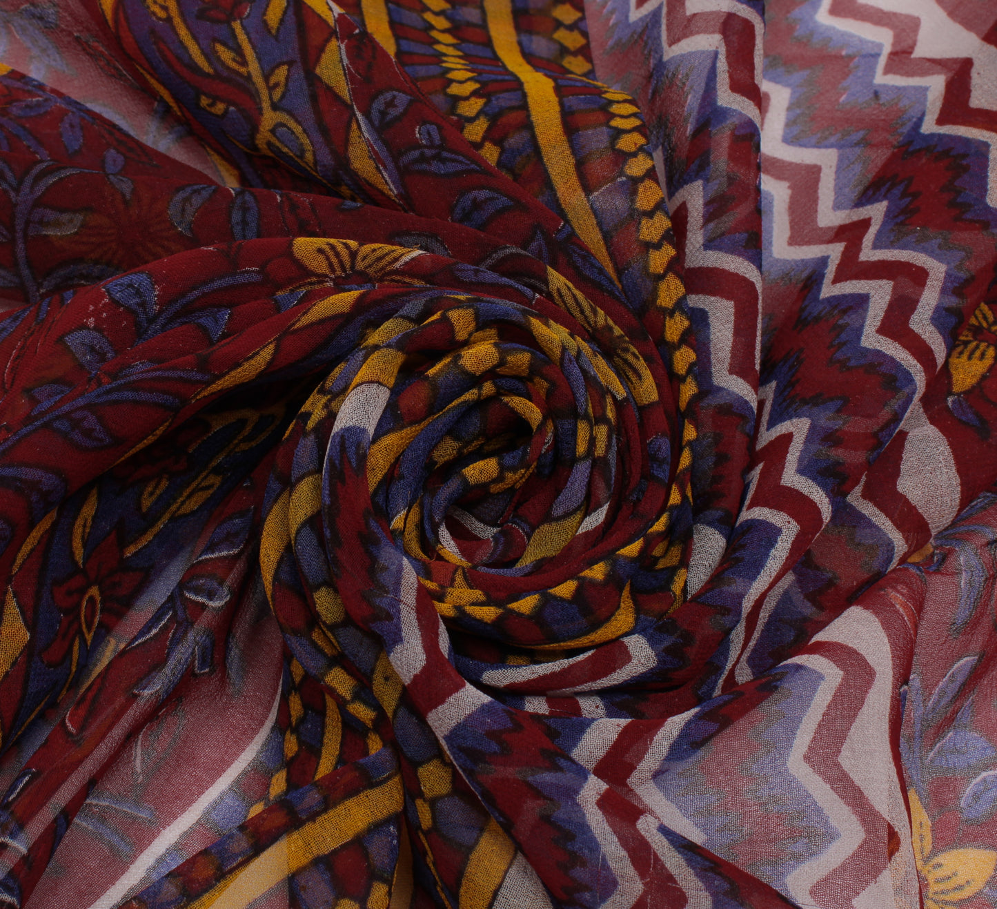 Sushila Vintage Maroon Dupatta Pure Georgette Silk Printed Long Stole Scarves