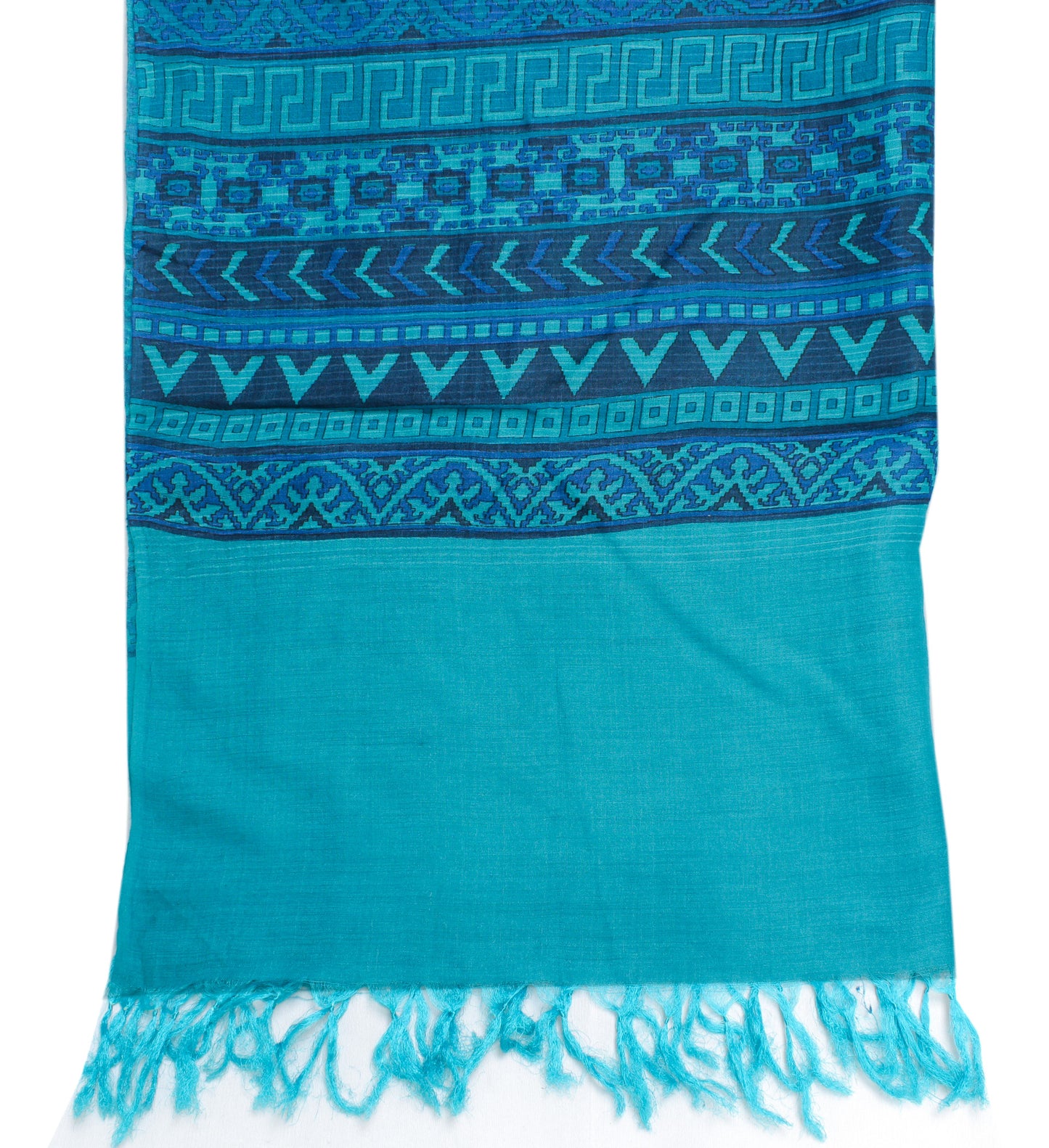 Sushila Vintage Blue Indian Dupatta 100% Pure Silk Printed Long Stole Scarves