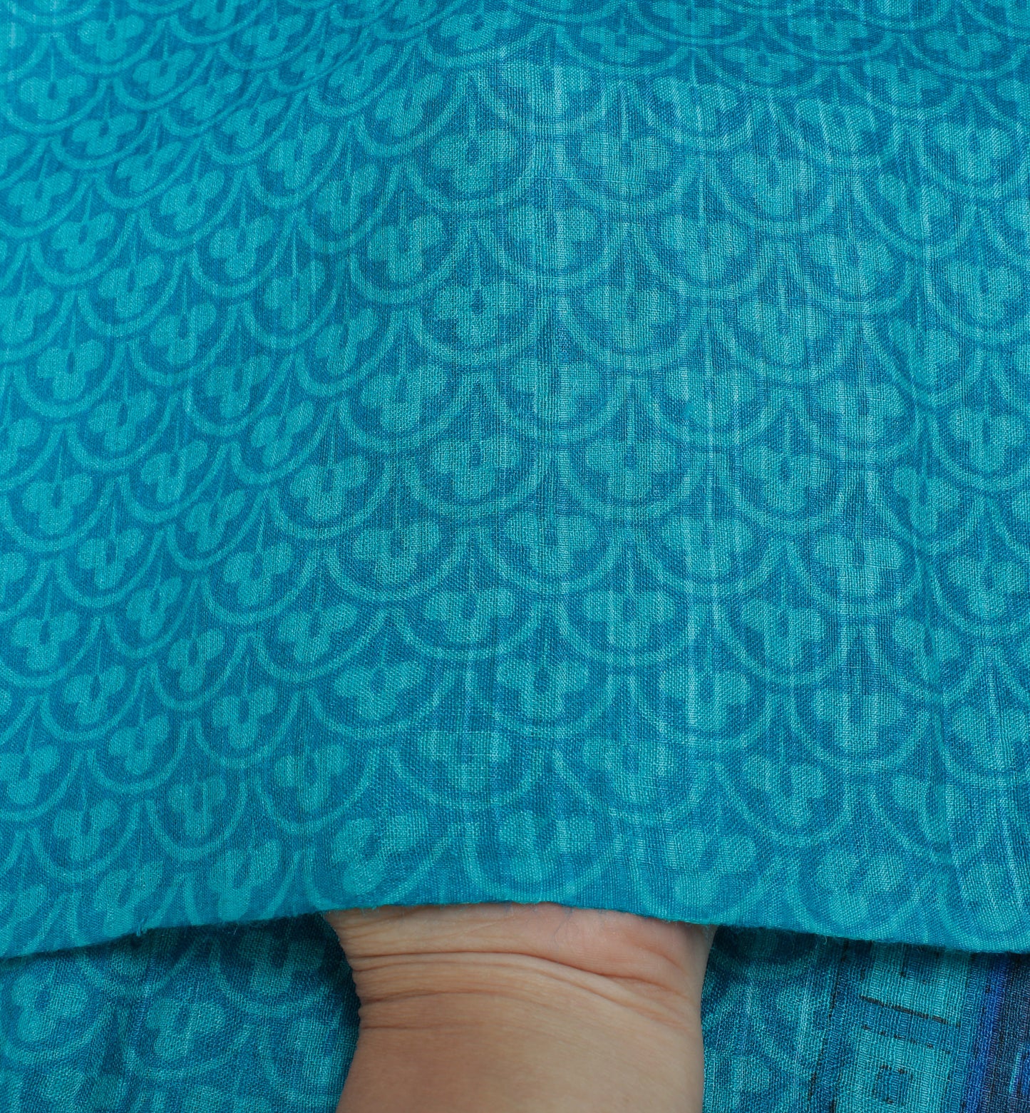Sushila Vintage Blue Indian Dupatta 100% Pure Silk Printed Long Stole Scarves