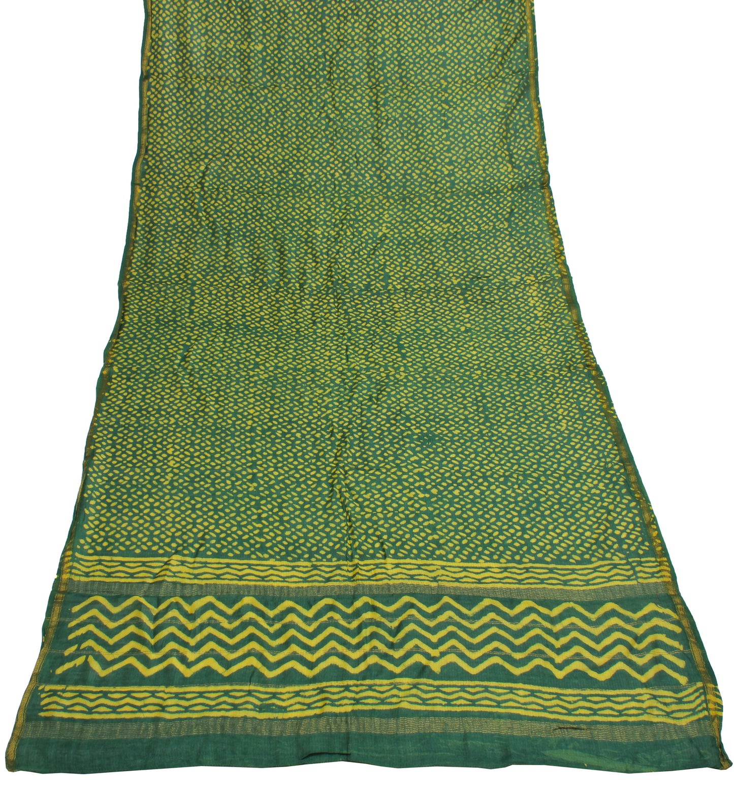 Sushila Vintage Green Indian Dupatta 100% Pure Cotton Printed Long Stole Hijab