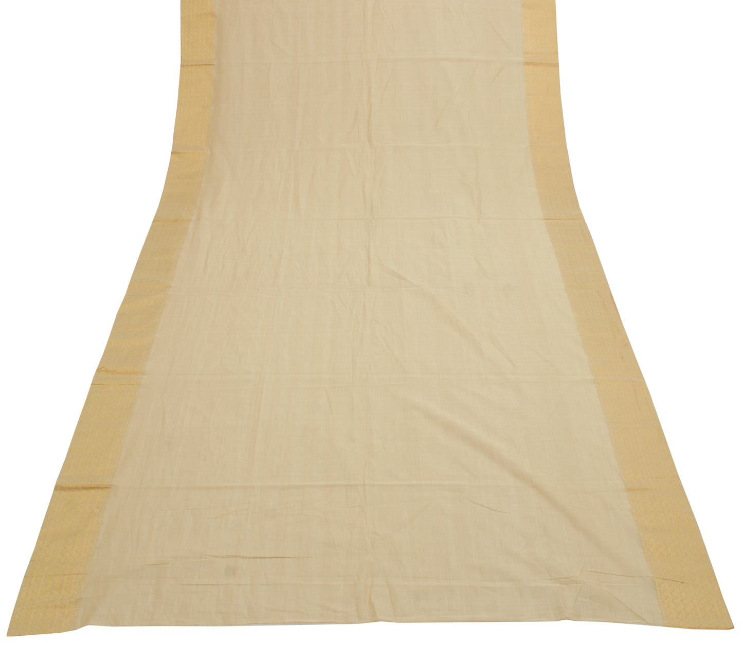 Sushila Vintage Cream Indian Dupatta Pure Cotton Woven Long Stole Veil Scarves