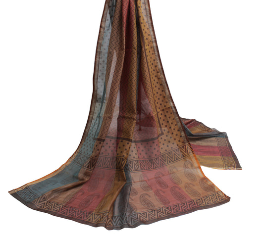 Sushila Vintage Multi-Color Dupatta 100% Pure Cotton Printed Long Stole Hijab
