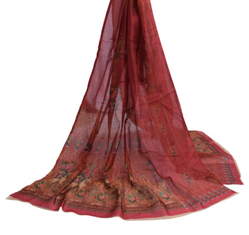 Sushila Vintage Indian Dupatta Blend Silk Digital Printed Long Stole Hijab
