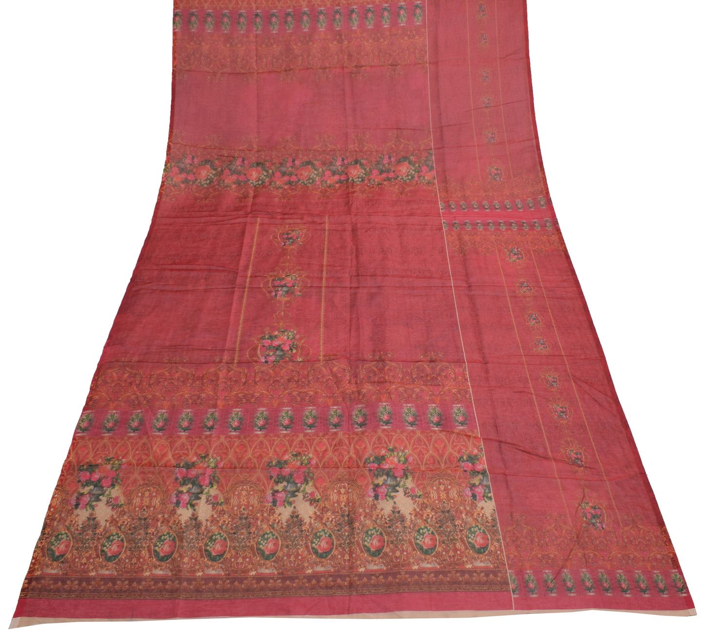 Sushila Vintage Indian Dupatta Blend Silk Digital Printed Long Stole Hijab