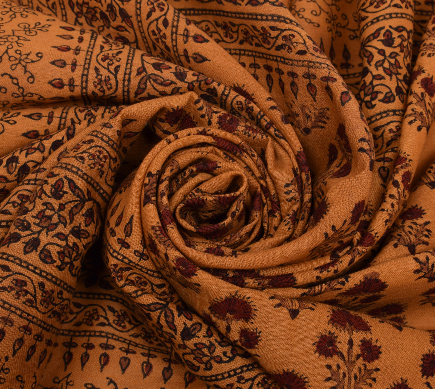 Sushila Vintage Rust Indian Dupatta 100% Pure Cotton Printed Long Stole Hijab
