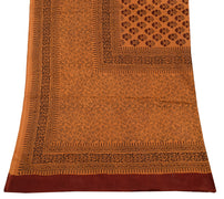 Sushila Vintage Rust Indian Dupatta 100% Pure Cotton Printed Long Stole Hijab