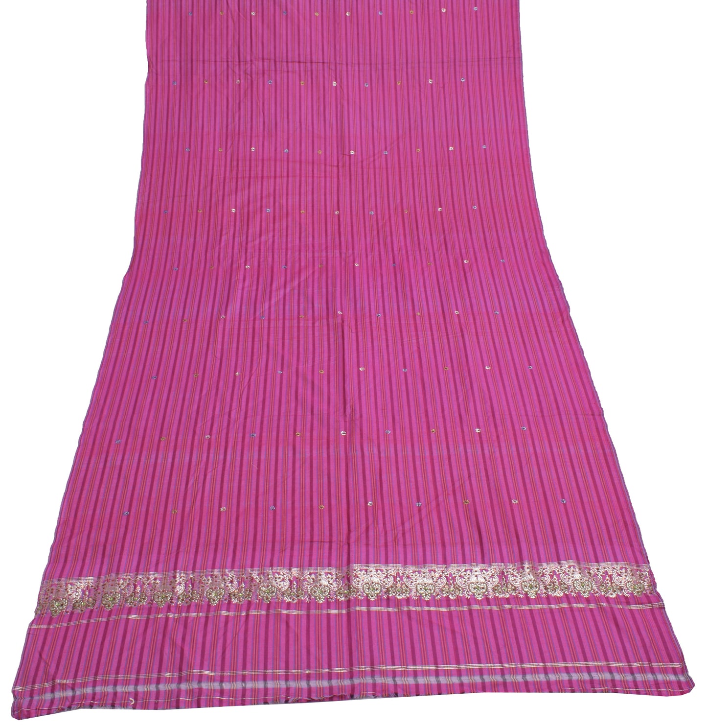 Sushila Vintage Purple Dupatta Blend Cotton Printed Stripes Long Stole Hijab
