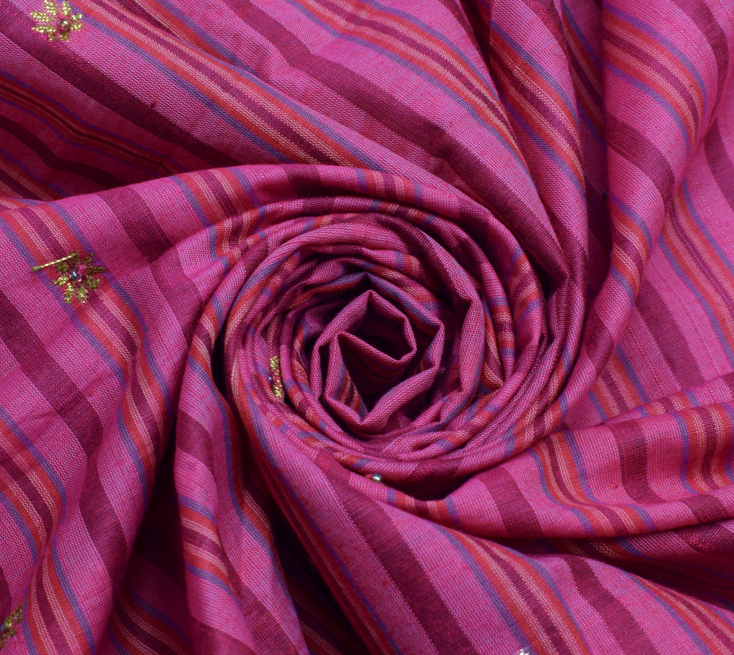 Sushila Vintage Purple Dupatta Blend Cotton Printed Stripes Long Stole Hijab