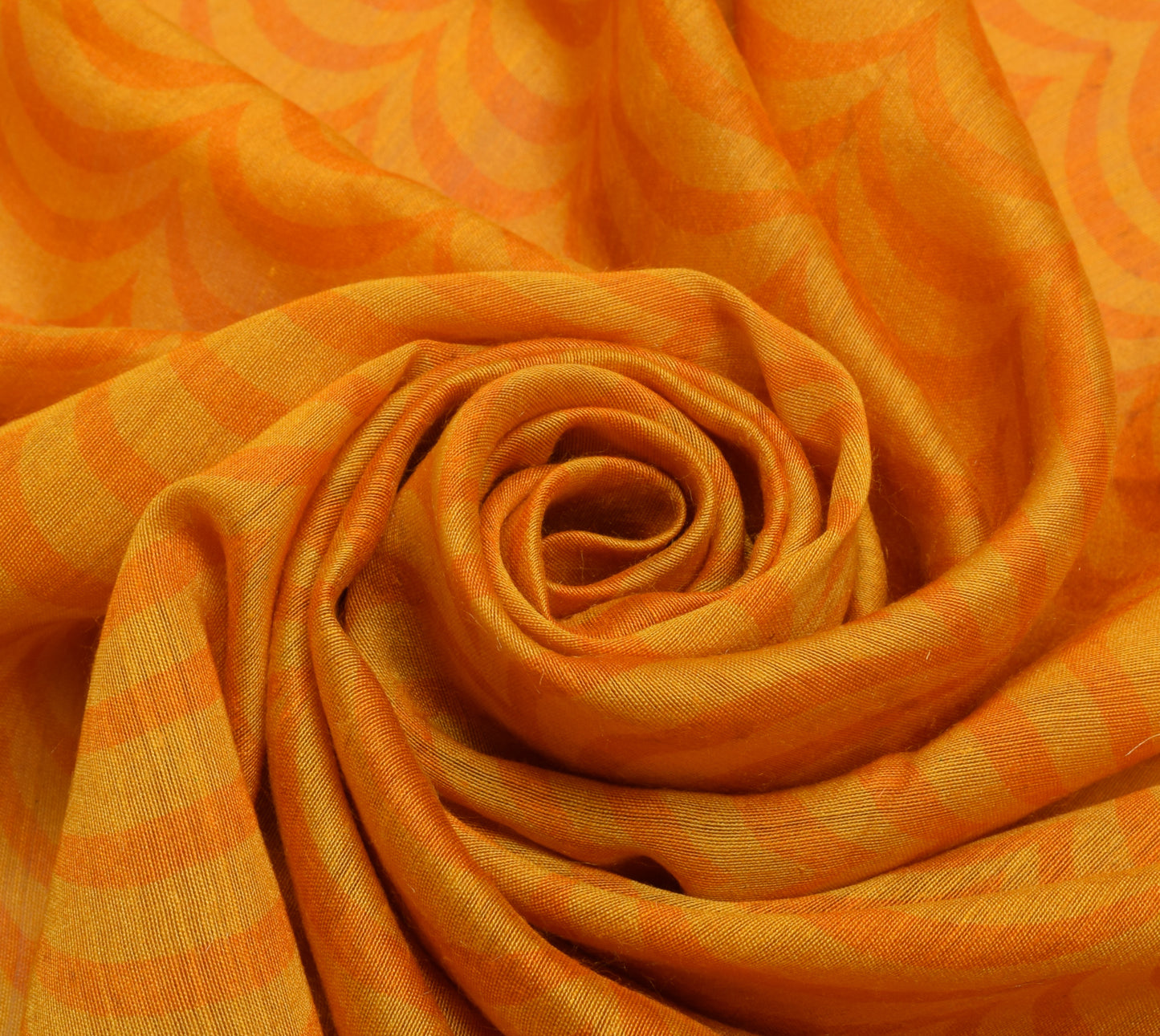 Sushila Vintage Yellow Indian Dupatta 100% Pure Silk Printed Long Stole Scarves