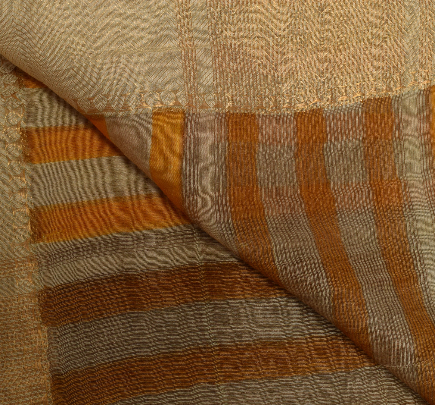 Sushila Vintage Yellow Indian Dupatta 100% Pure Silk Printed Long Stole Scarves
