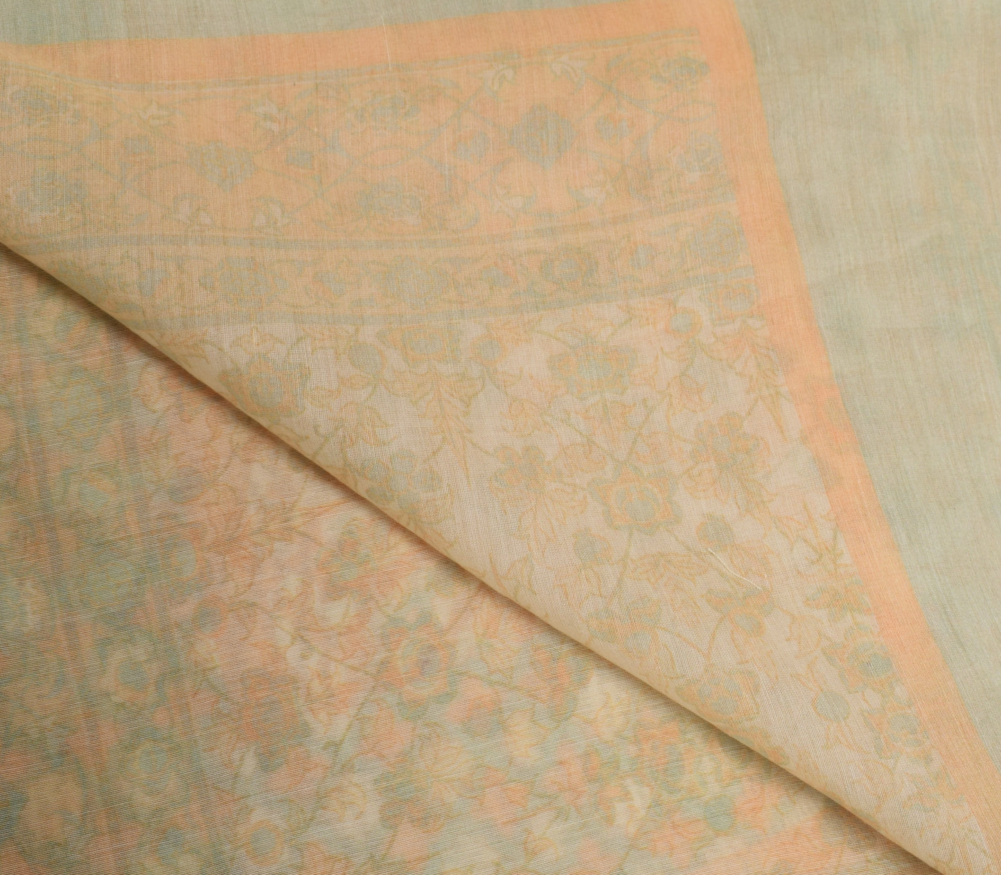 Sushila Vintage Cream Indian Dupatta 100% Pure Silk Printed Long Stole Scarves