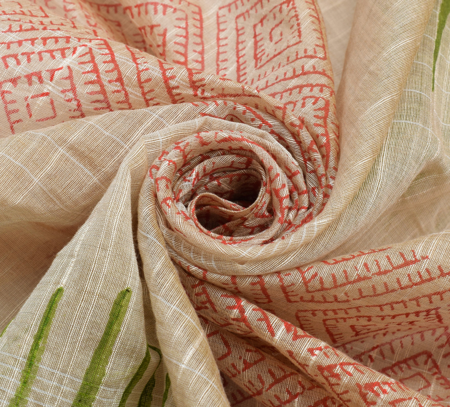 Sushila Vintage Cream Dupatta 100% Pure Cotton Printed Long Stole Wrap Scarves
