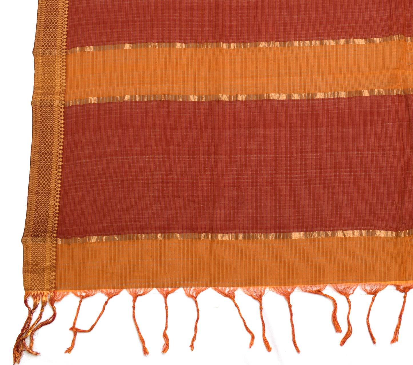 Sushila Vintage Rust Indian Dupatta 100% Pure Cotton Long Stole Scarves Hijab