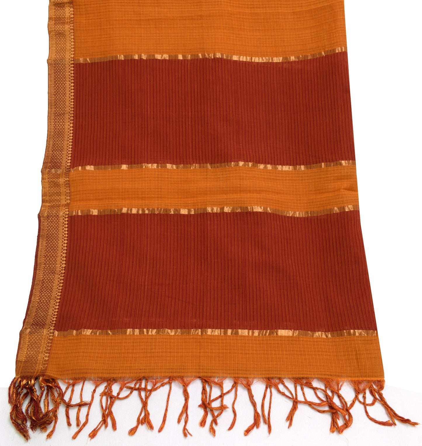 Sushila Vintage Rust Indian Dupatta 100% Pure Cotton Long Stole Scarves Hijab