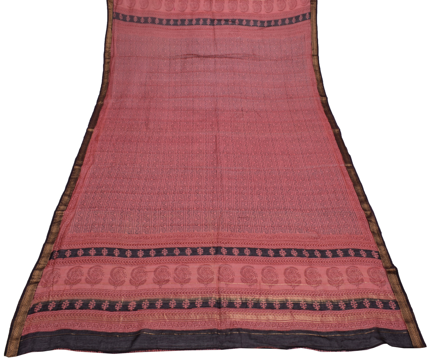 Sushila Vintage Indian Dupatta 100% Pure Cotton Printed & Woven Long Stole Veil