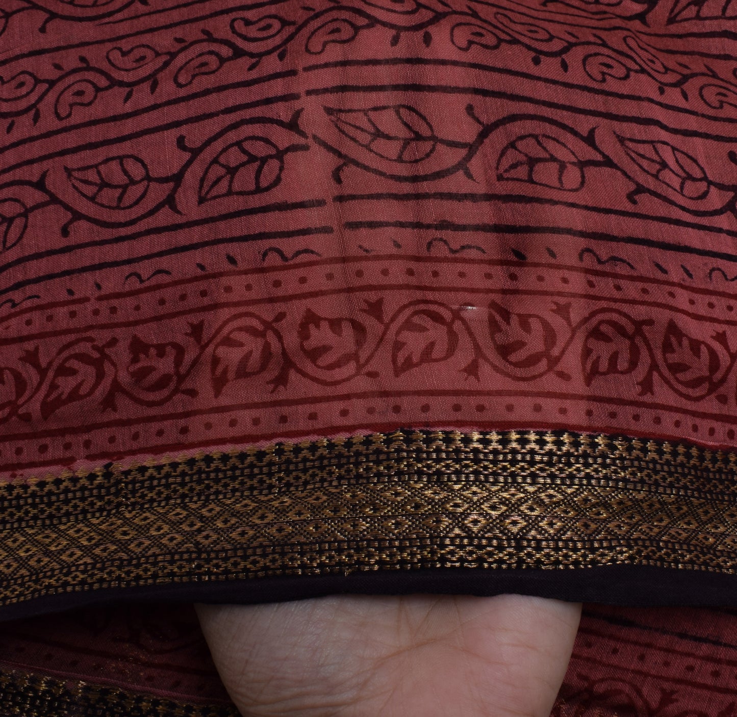 Sushila Vintage Indian Dupatta 100% Pure Cotton Printed & Woven Long Stole Veil