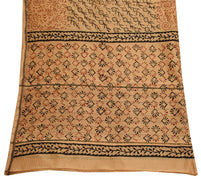 Sushila Vintage Light Brown Dupatta Pure Cotton Printed Long Stole Hijab Veil