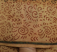 Sushila Vintage Light Brown Dupatta Pure Cotton Printed Long Stole Hijab Veil