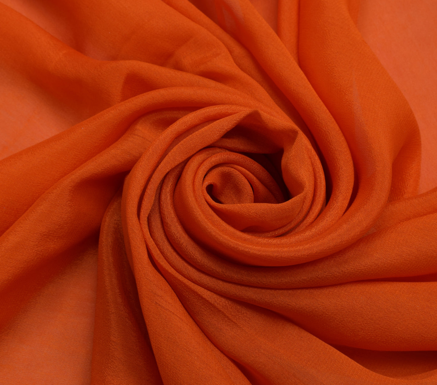 Sushila Vintage Orange Dupatta Pure Georgette Silk Hand Beaded Long Stole Veil