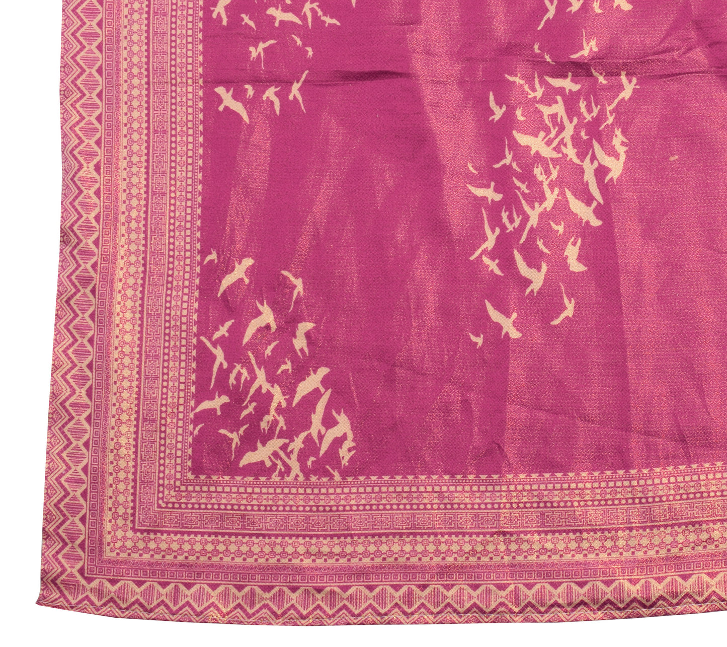 Sushila Vintage Purple Indian Dupatta Blend Silk Printed Long Stole Scarves