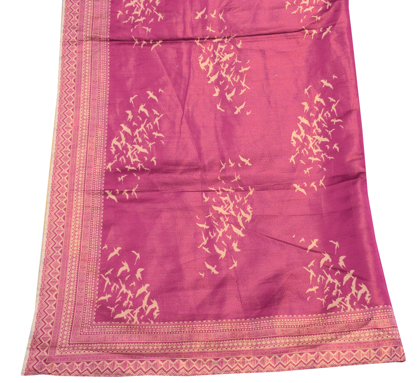 Sushila Vintage Purple Indian Dupatta Blend Silk Printed Long Stole Scarves
