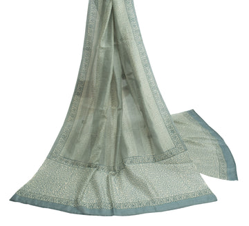 Sushila Vintage Cream Indian Dupatta Pure Cotton Printed Long Stole Hijab