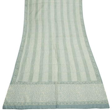 Sushila Vintage Cream Indian Dupatta Pure Cotton Printed Long Stole Hijab