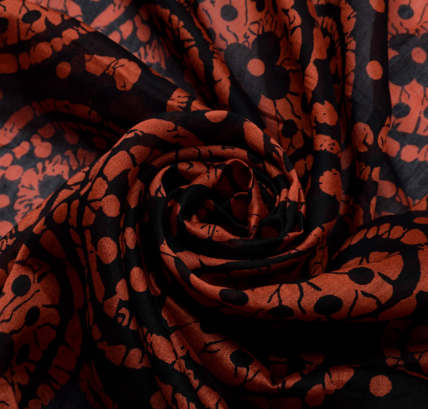 Sushila Vintage Black Indian Dupatta Pure Cotton Printed Long Stole Hijab