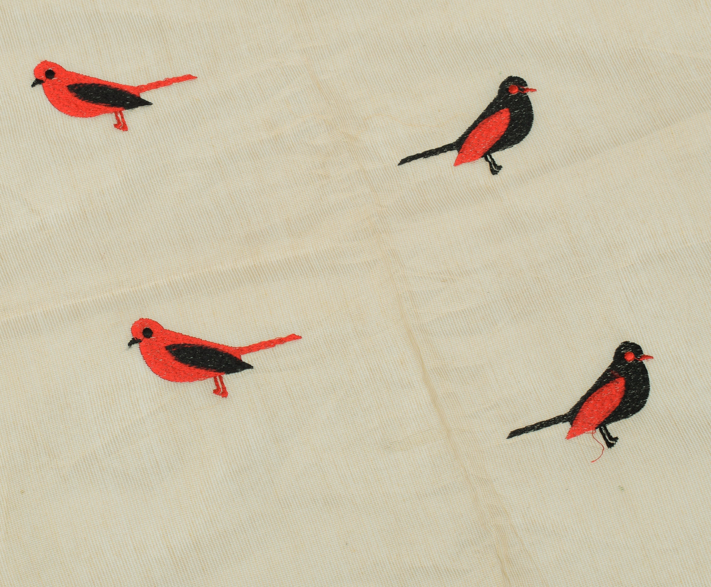 Sushila Vintage Cream Indian Dupatta Blend Cotton Embroidered Long Stole Hijab