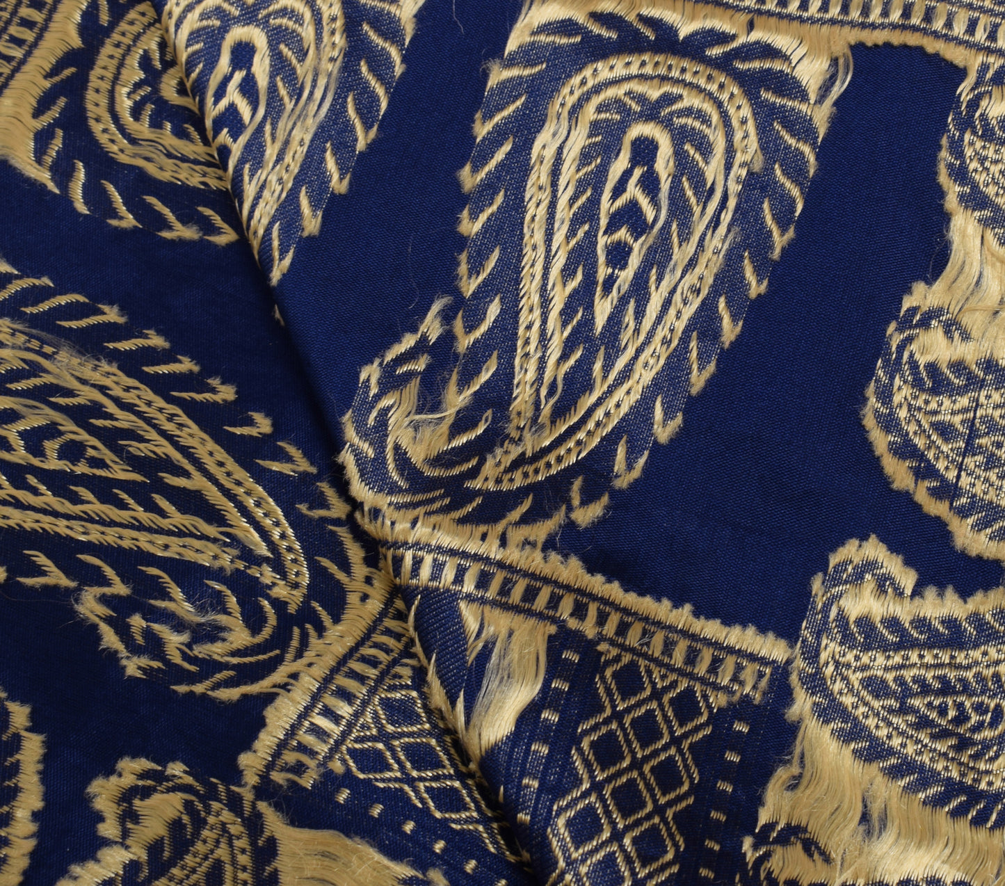 Sushila Vintage Blue Indian Dupatta Blend Silk Zari Woven Long Stole Hijab Veil