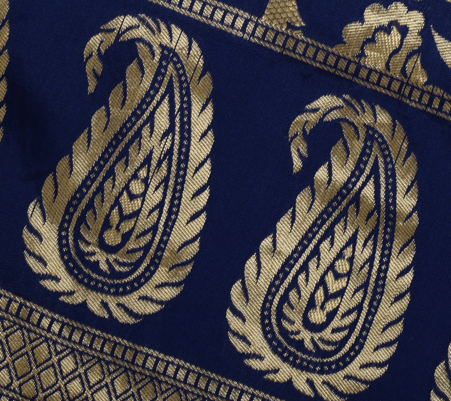 Sushila Vintage Blue Indian Dupatta Blend Silk Zari Woven Long Stole Hijab Veil