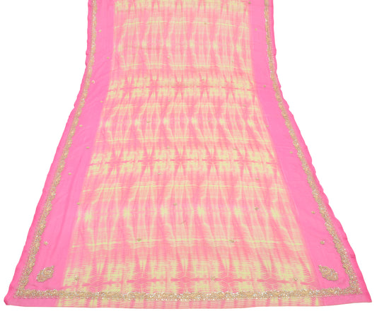 Sushila Vintage Indian Dupatta Blend Georgette Silk Hand Beaded  Long Stole