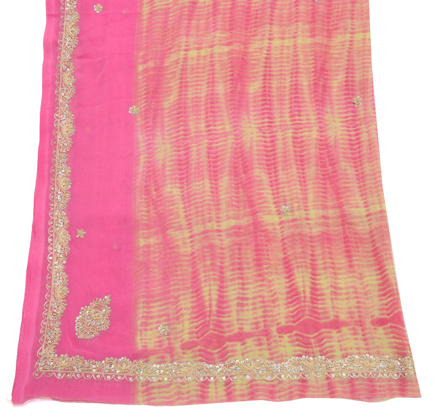 Sushila Vintage Indian Dupatta Blend Georgette Silk Hand Beaded  Long Stole