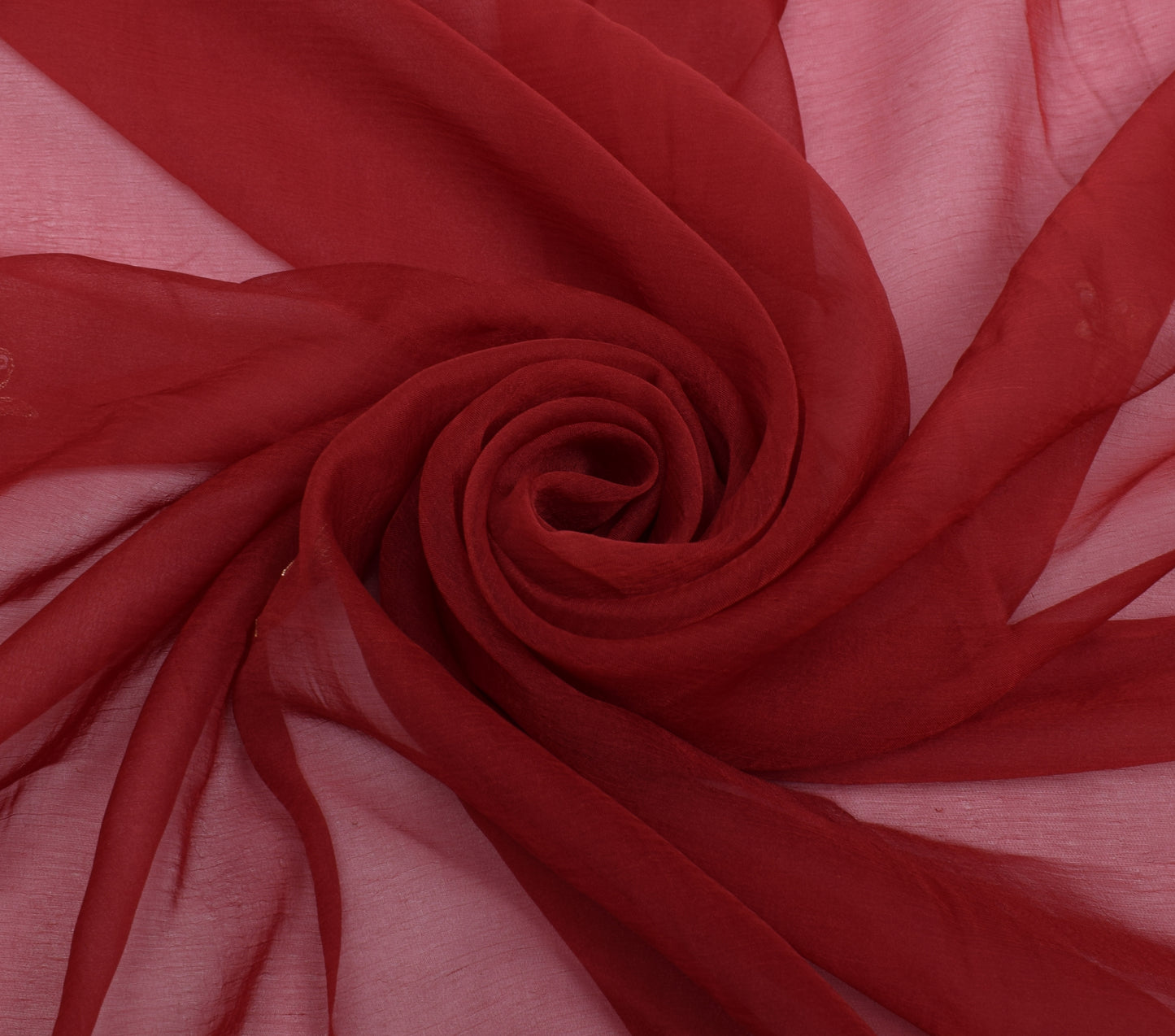 Sushila Vintage Maroon Dupatta Blend Chiffon Silk Hand Beaded Zardozi Long Stole