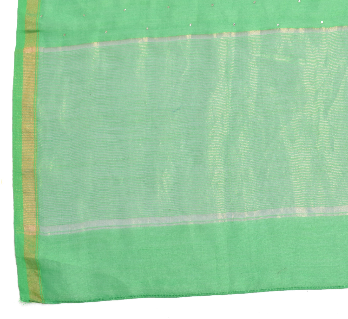 Sushila Vintage Green Dupatta Pure Cotton Muskesh Work Long Stole Hijab Scarves