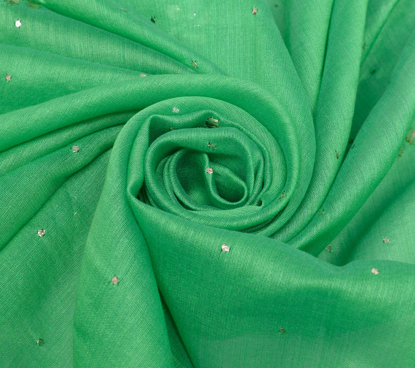 Sushila Vintage Green Dupatta Pure Cotton Muskesh Work Long Stole Hijab Scarves