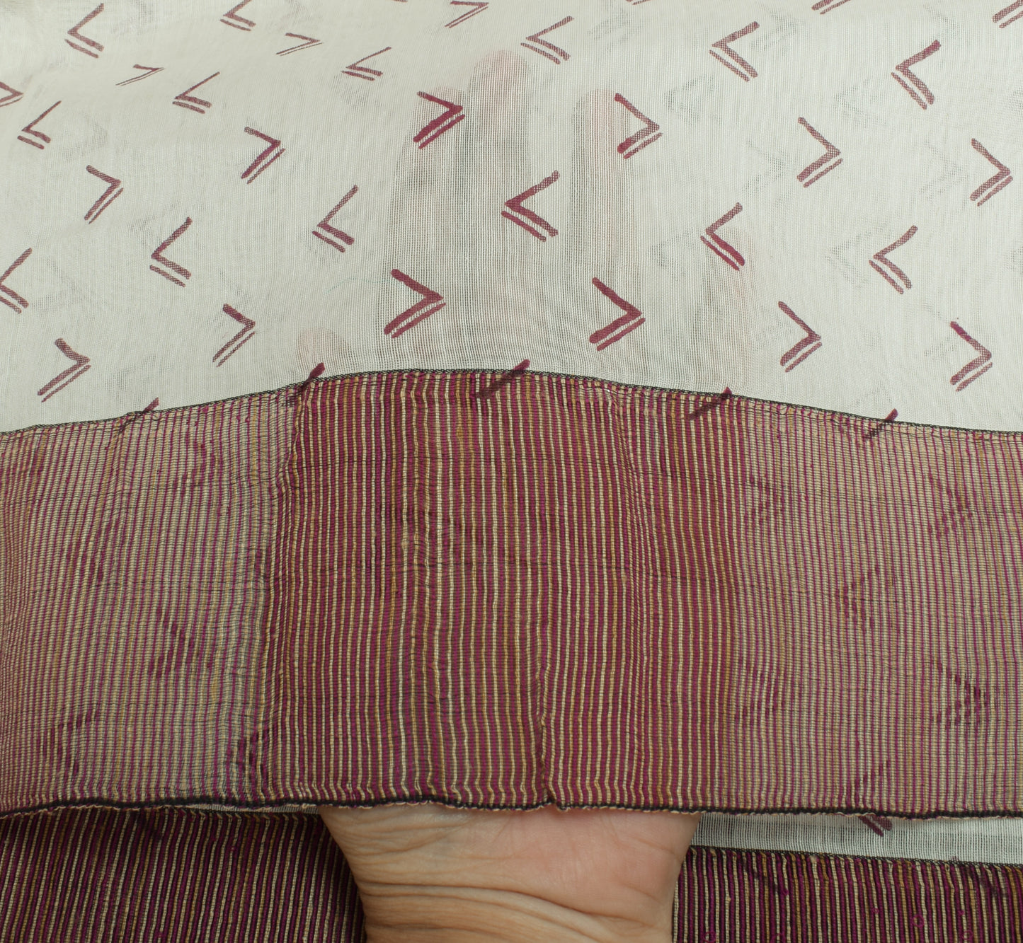 Sushila Vintage Indian Cream Dupatta 100% Pure Silk Printed Long Stole Hijab