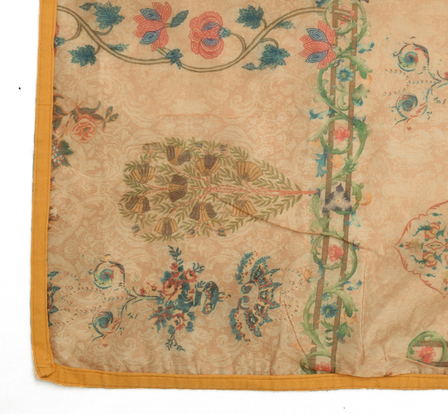 Sushila Vintage Light Brown Indian Dupatta Blend Silk Printed Long Stole Hijab