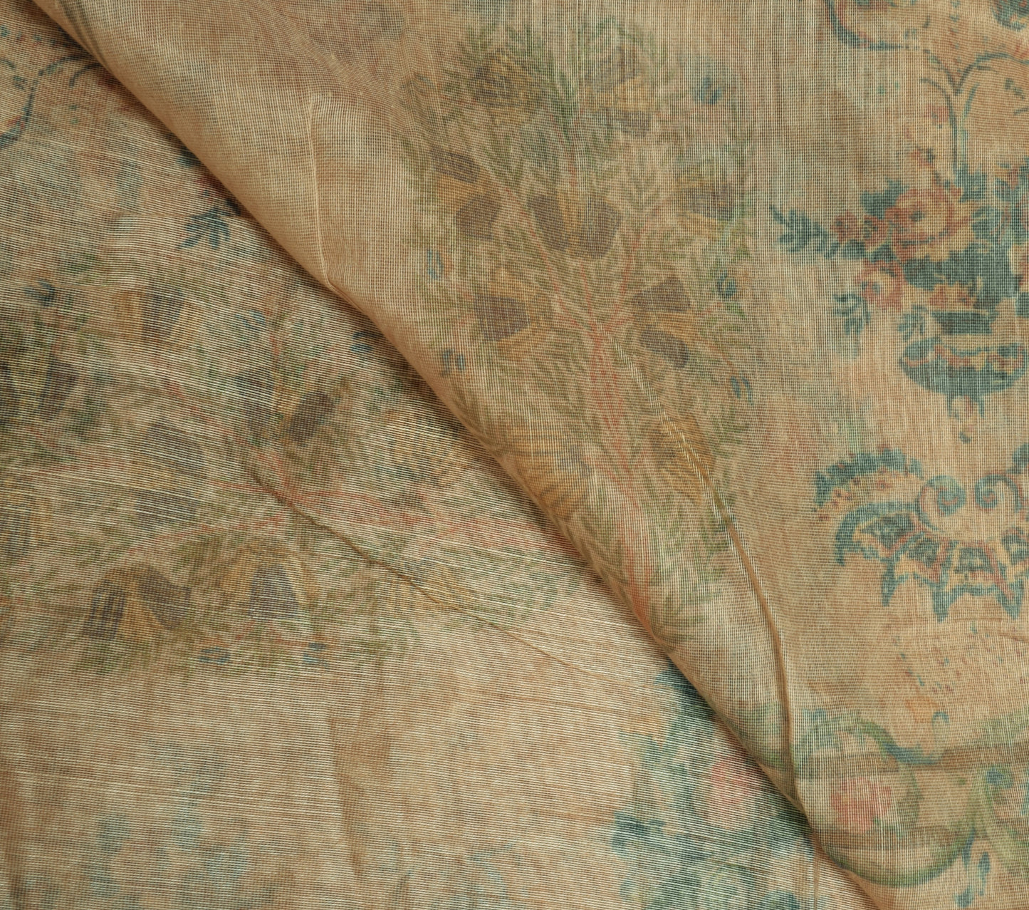 Sushila Vintage Light Brown Indian Dupatta Blend Silk Printed Long Stole Hijab