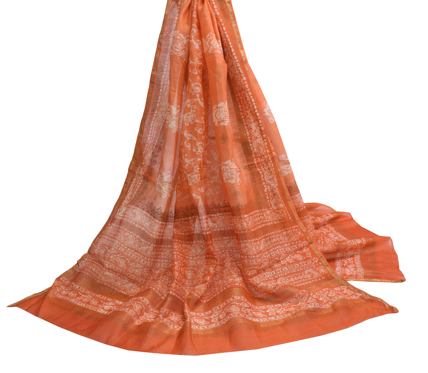 Sushila Vintage Indian Dupatta Pure Cotton Printed Long Stole Hijab Scarves