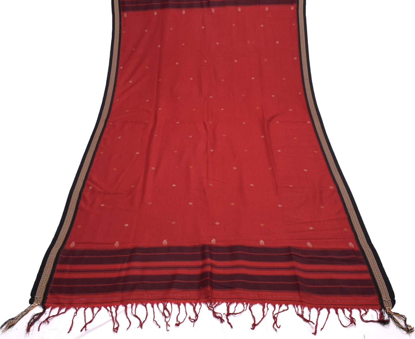 Sushila Vintage Maroon Indian Dupatta Pure Cotton Hand Embroidered Long Stole