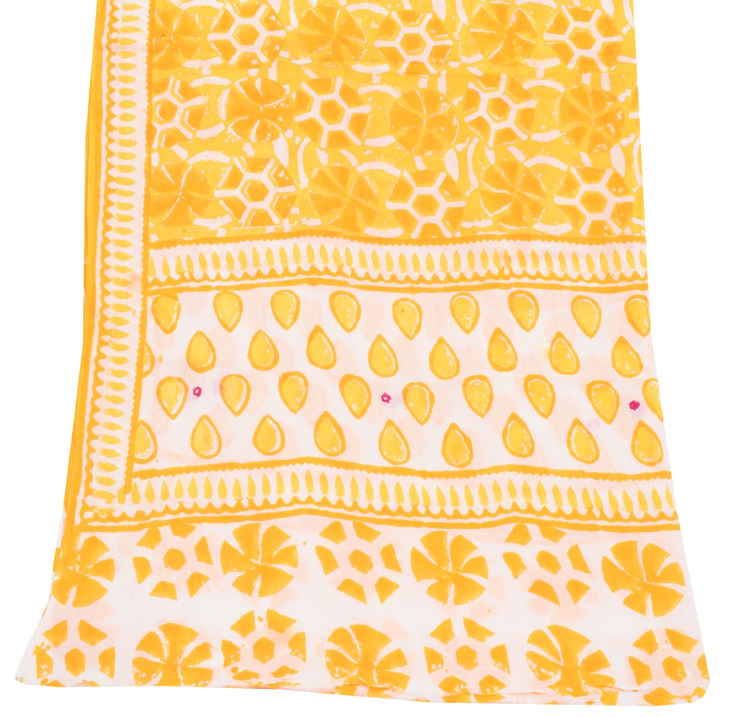 Sushila Vintage White Indian Dupatta Pure Cotton Printed Long Stole Hijab