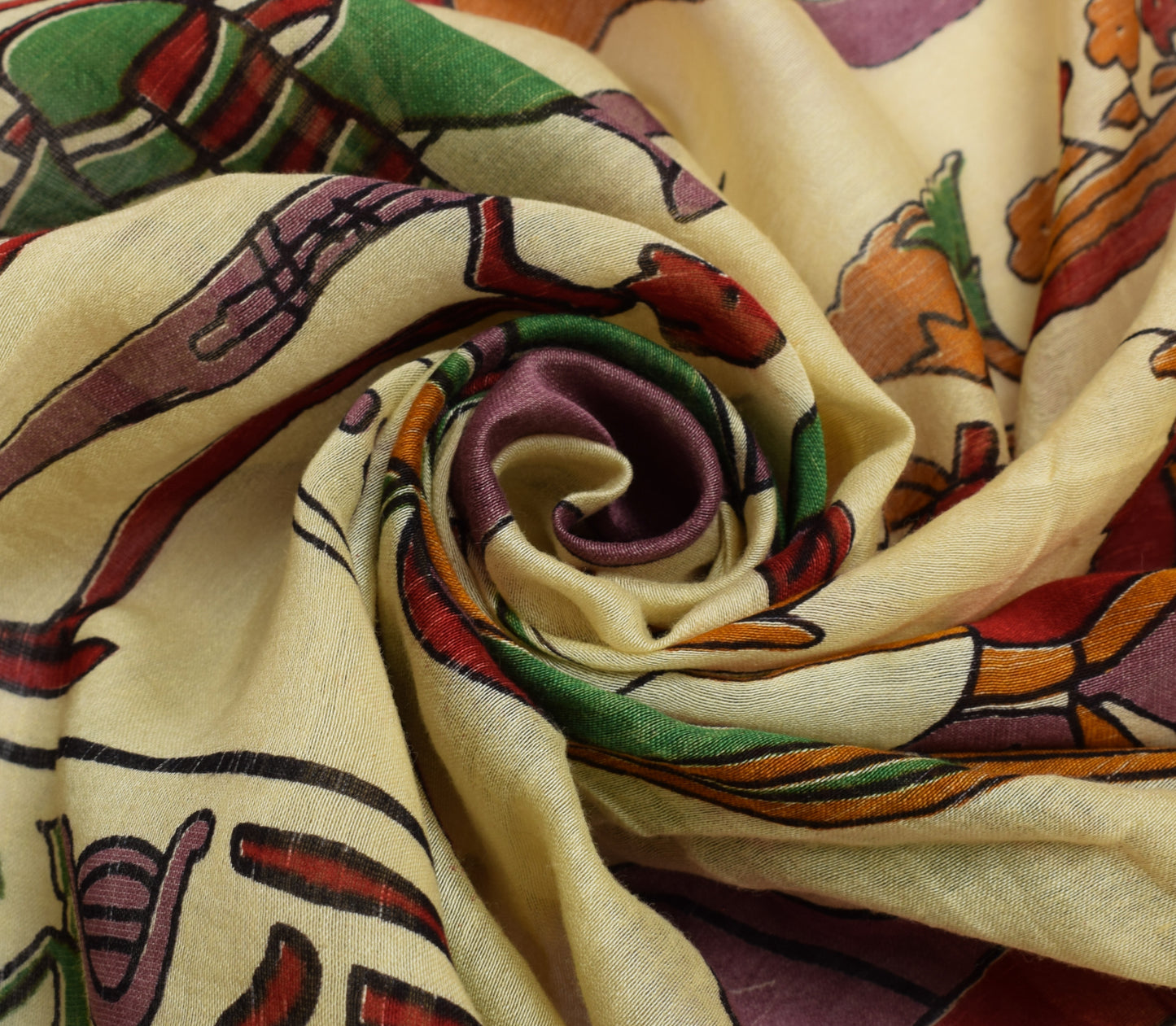 Sushila Vintage Cream Dupatta 100% Pure Cotton Printed Long Stole Hijab