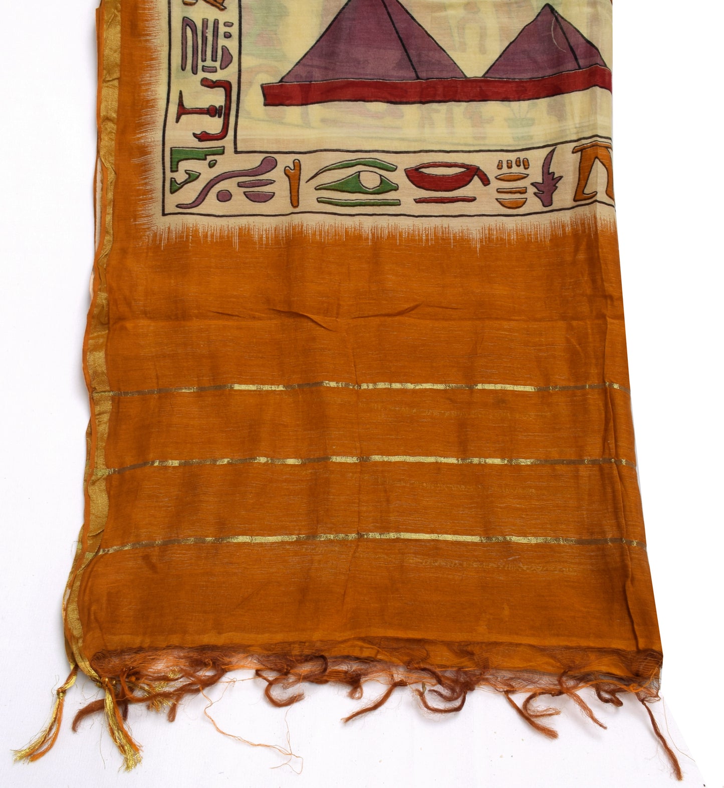 Sushila Vintage Cream Dupatta 100% Pure Cotton Printed Long Stole Hijab
